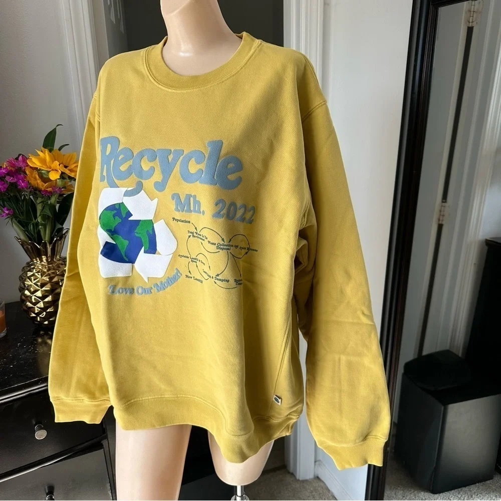 MADHAPPY LIMITED EDITION EARTH DAY RECYCLE ORGANIC FLEECE SWEATSHIRT